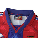Camiseta retro de aficionado del Barcelona 96/97 de Kappa para hombre - Azul rey y rojo