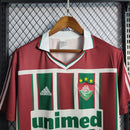 Camiseta Adidas Fan Fluminense Retro I 02/03 para hombre - Royal, verde granate.