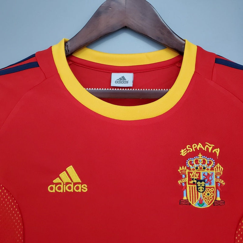 Camiseta retro de aficionado de la selección española 2002 (hombre) - Roja