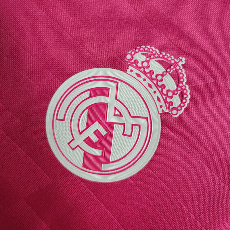 Camiseta retro de manga larga para aficionado Adidas del Real Madrid III 14/15 para hombre - Rosa