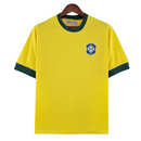 Camiseta retro de la selección brasileña de 1970 para hombre (amarilla y verde)
