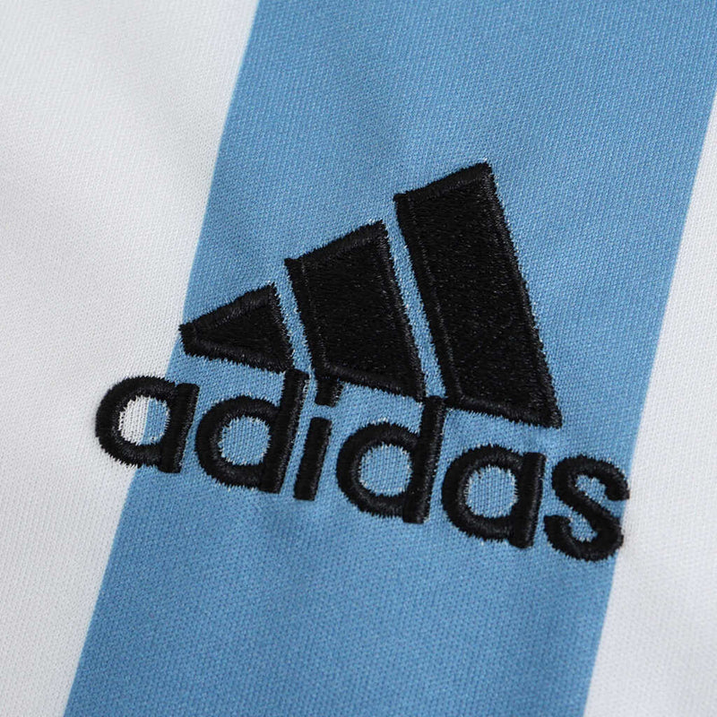 Camiseta retro de local de la selección argentina 2014 para hombre (azul y blanca)