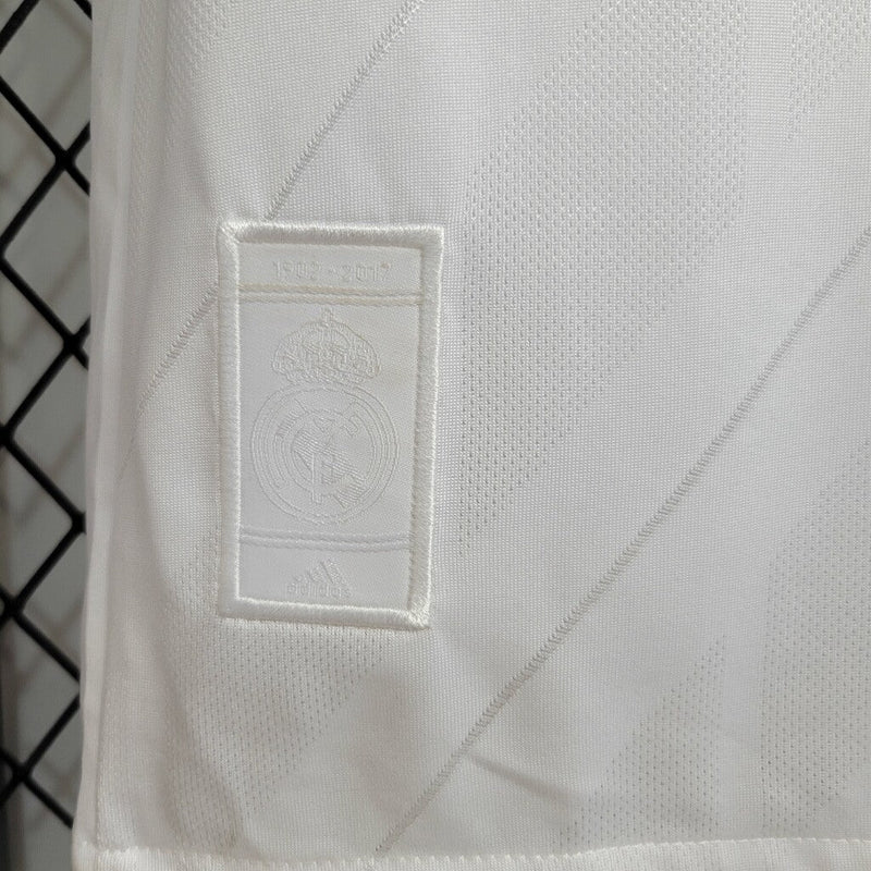 Camiseta retro de aficionado Adidas del Real Madrid I 17/18 para hombre - Blanca