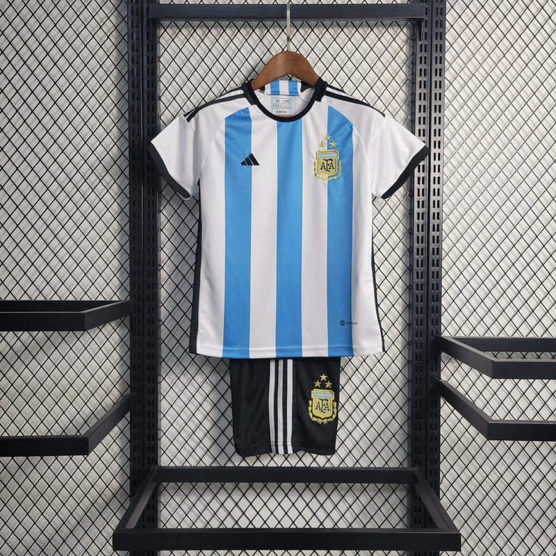 Argentina 22/23 I Camiseta y pantalón corto para niños - Azul y blanco