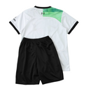 Camiseta y pantalón corto para niños del Liverpool Away II 23/24 - Verde y blanco