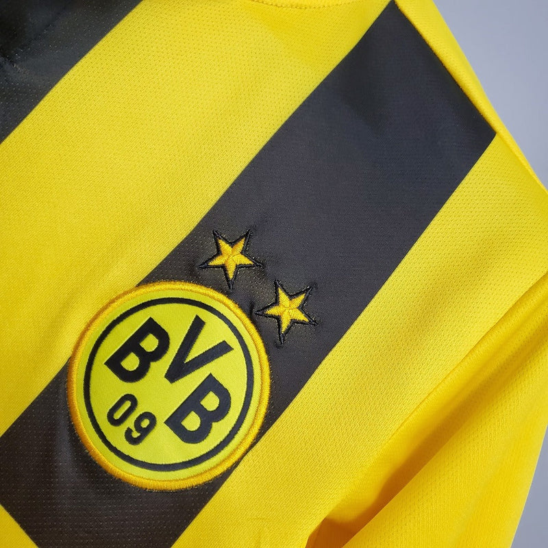 Camiseta retro de aficionado del Borussia Dortmund 12/13 para hombre de Puma - Amarilla