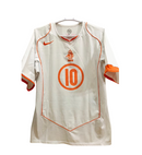 Camiseta retro de la selección nacional de Países Bajos (visitante) 2004 (serie II) para hombre - Blanca