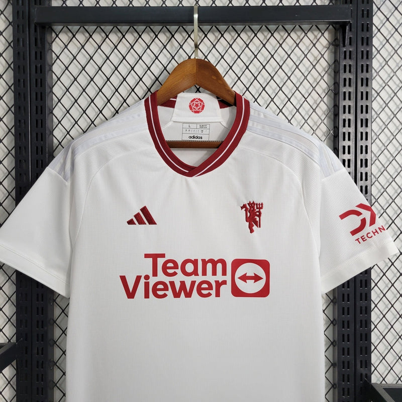 Camiseta Adidas de la tercera equipación del Manchester United 23/24 para hombre - Blanca