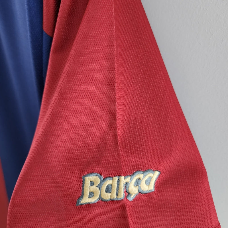 Camiseta retro Nike de local del Barcelona 98/99 para hombre - Azul y granate