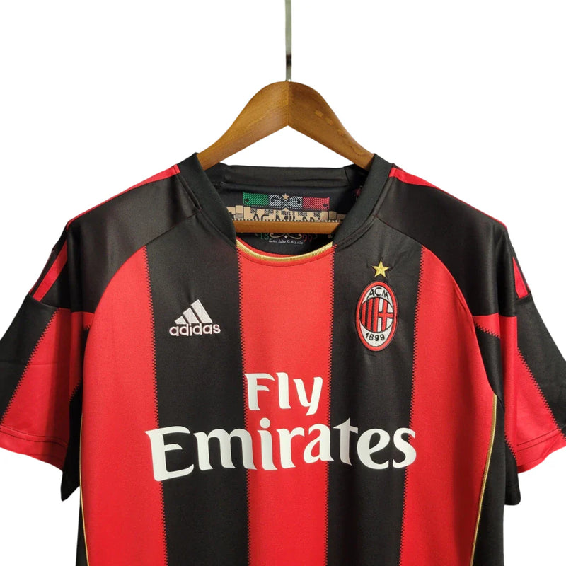 Camiseta retro local del Milan 10/11 Adidas Fan para hombre - Blanco y negro