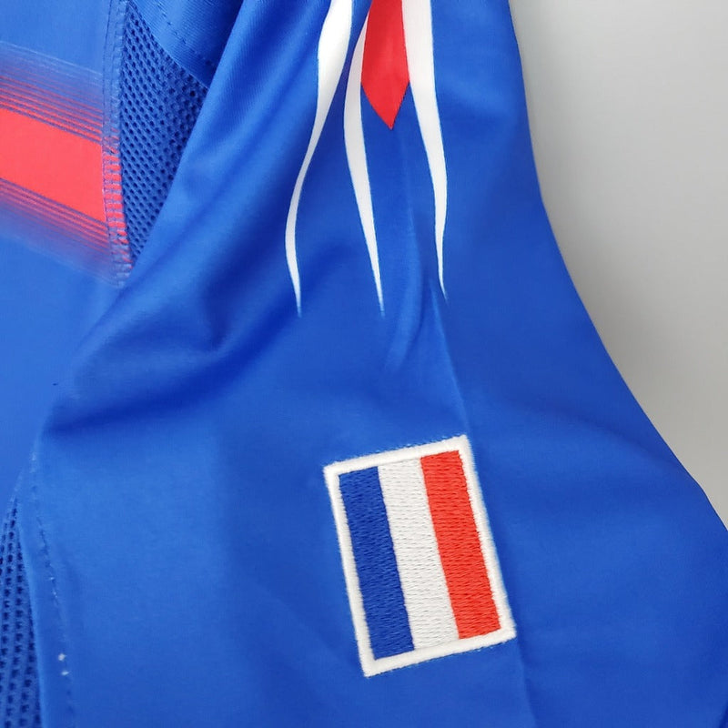 Camiseta Adidas de aficionado de Francia Retro I Home 2004 para hombre - Azul