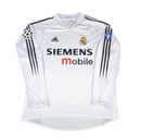 Camiseta retro de manga larga para aficionado del Real Madrid 04/05 (local) - Blanco