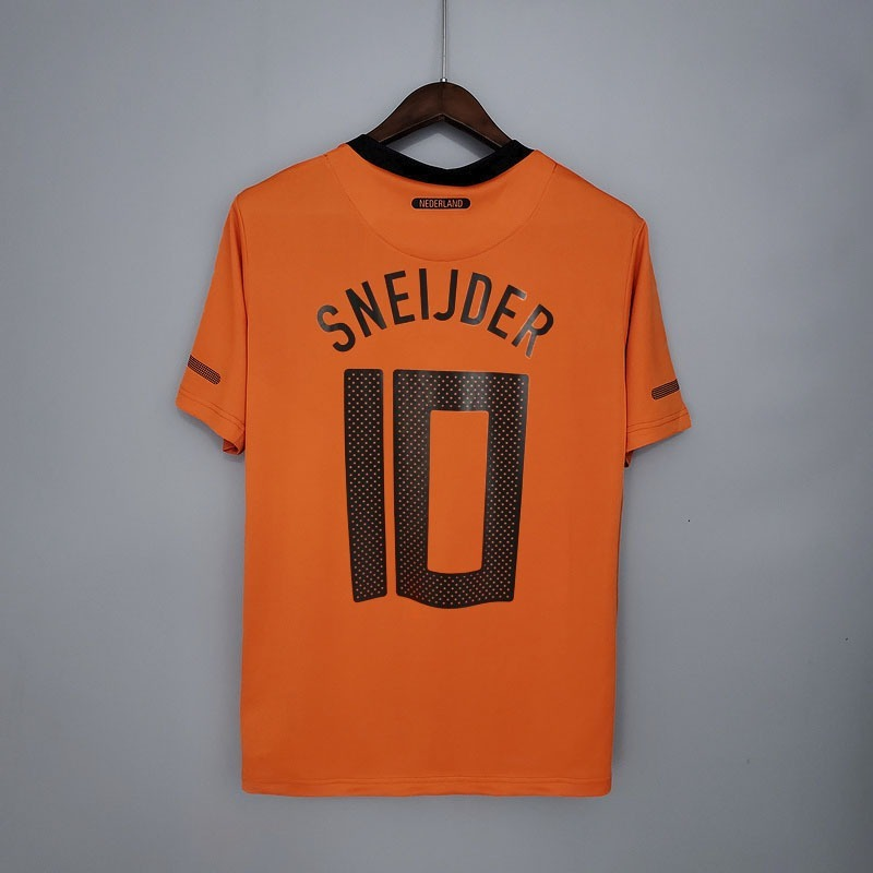 Camiseta retro de local de la selección nacional de Países Bajos 2010 para hombre - Naranja