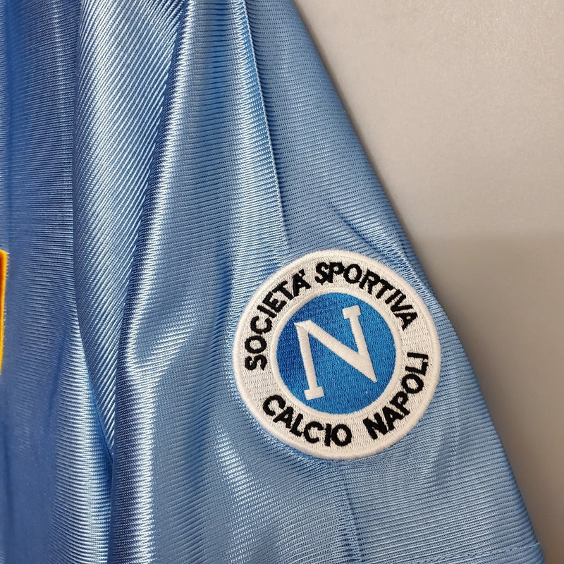 Camiseta retro de aficionado del Napoli 1990/91 para hombre - Azul