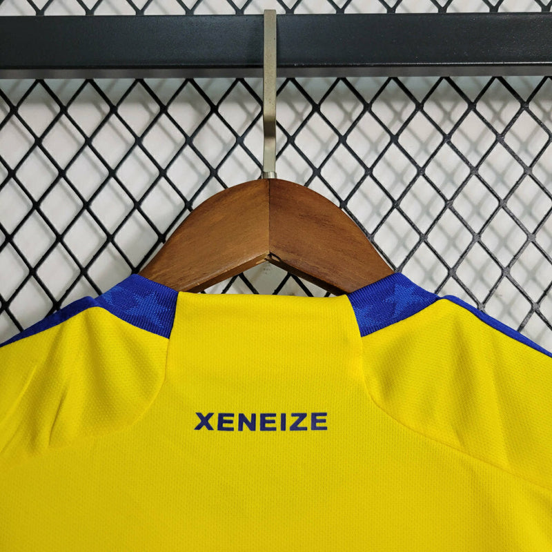 Camiseta y pantalón corto Boca Junior Visitante II 23/24 para niños - Amarillo