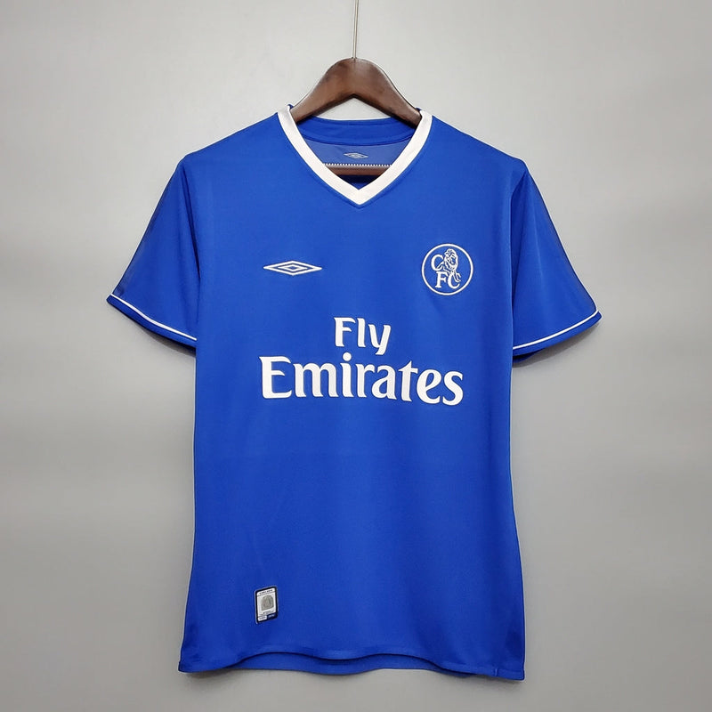 Camiseta retro de aficionado del Chelsea 03/04 para hombre - Azul