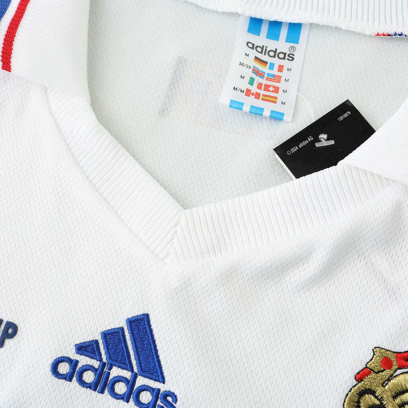 Camiseta retro de manga larga para hombre de la selección francesa visitante II - Blanca