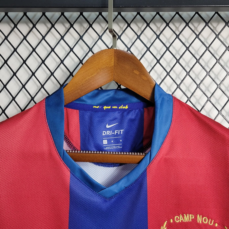 Camiseta retro del Barcelona I 07/08 Nike Fan para hombre - Azul rey y rojo