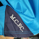 Camiseta retro de aficionado del Manchester City (99/00) para hombre, azul