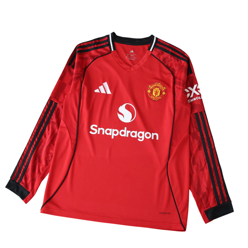 Camiseta de local del Manchester United - Manga larga 25/26 - Camiseta de aficionado para hombre - Roja