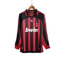 Camiseta retro de manga larga para aficionado del Milan Home I 06/07 de Adidas para hombre - Negro y rojo