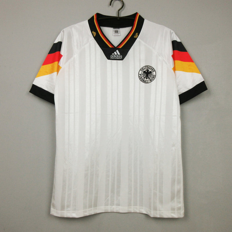 Camiseta retro de la selección alemana I Home 1992 Adidas para hombre - Blanca