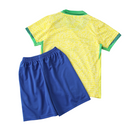 Camiseta y pantalón corto para niños de Brasil I Local 2024/25 - Amarillo