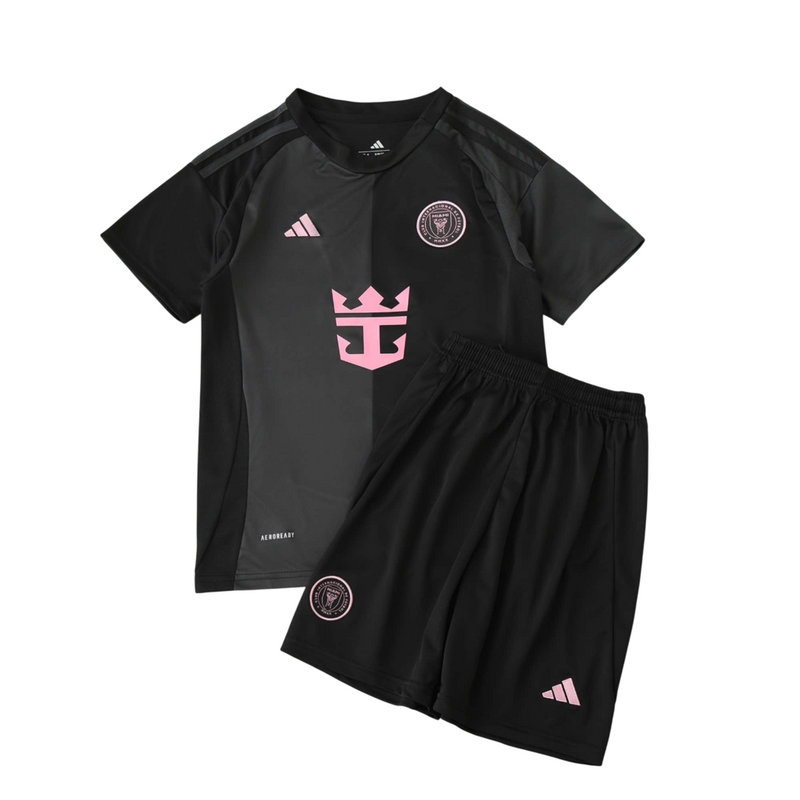 Camiseta y pantalón corto Miami Reserve Away II 25/26 para niños - Negro