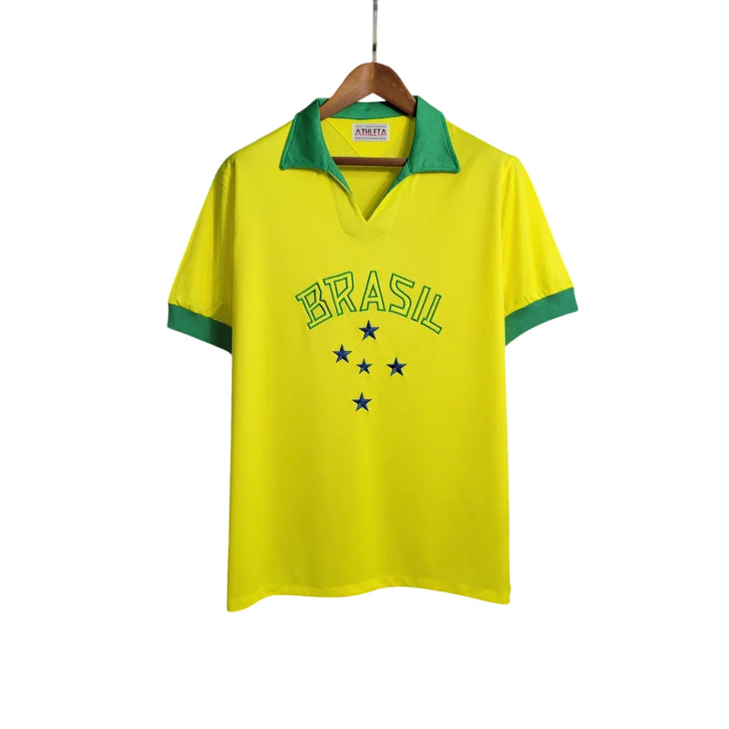 Camiseta retro de Brasil 1958 - Selección Nacional Masculina de Brasil - Amarilla