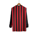 Camiseta retro de manga larga para aficionado de Adidas del Milan I 14/15 para hombre - Negra y roja