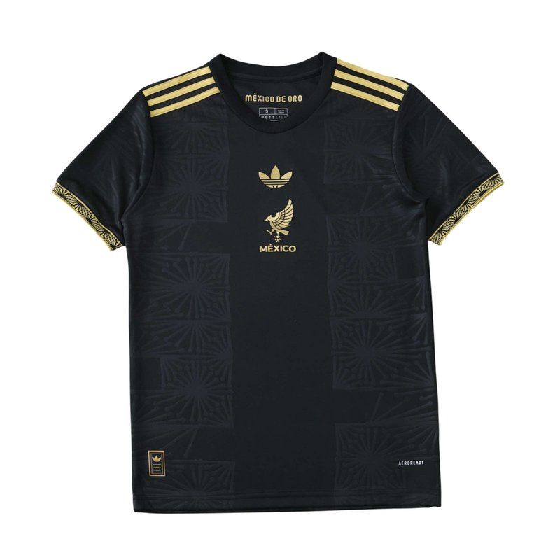 Camiseta de aficionado de México para hombre, color negro y dorado, para el Mundial 2025/26.