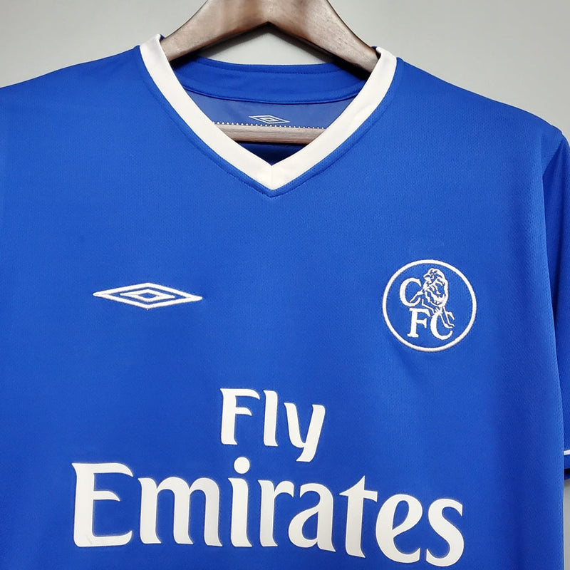 Camiseta retro de aficionado del Chelsea 03/04 para hombre - Azul