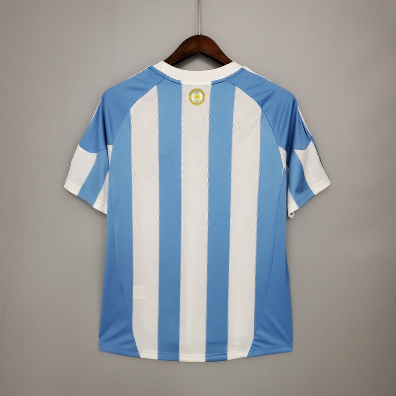 Camiseta retro de la selección argentina 2010 de Adidas para hombre - Azul y blanca