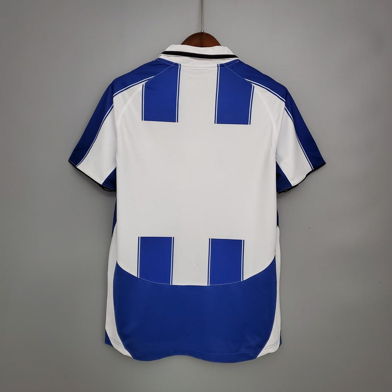 Camiseta retro de aficionado del Porto 03/04 para hombre - Azul y blanco