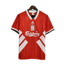 Camiseta retro Adidas de local del Liverpool de 1993 para hombre - Roja y blanca