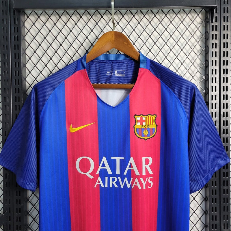 Camiseta retro de aficionado del Barcelona 16/17 para hombre - Nike - Azul rey y rojo
