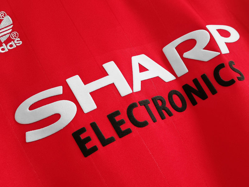 Camiseta retro de local Adidas de 1983 del Manchester United para hombre - Roja