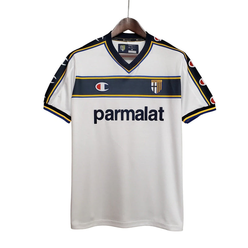 Camiseta Parma Retro Away II 02/03 para hombre - Fan Lotto - Blanco