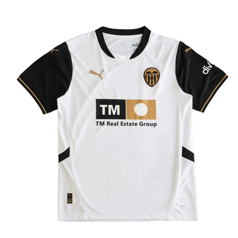 Camiseta local del Valencia 24/25 para hombre - Blanco y negro