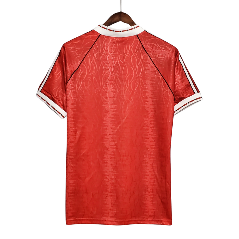 Camiseta retro de local Adidas del Manchester United 90/92 para hombre - Roja