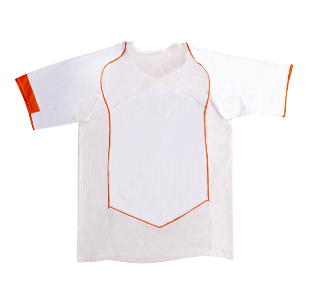 Camiseta retro de la selección nacional de Países Bajos (visitante) 2004 (serie II) para hombre - Blanca