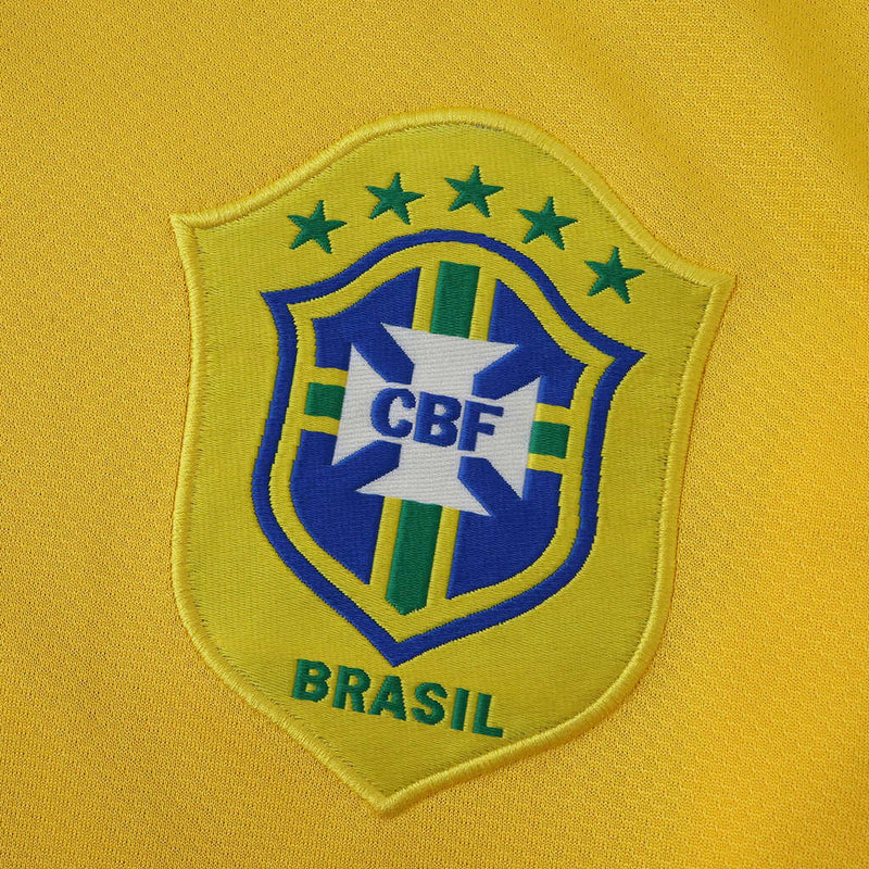 Camiseta retro de la selección brasileña - Camiseta de aficionado de manga larga para hombre (Brasil 2006)