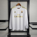 Camiseta retro de manga larga para aficionado Adidas del Real Madrid I 18/19 para hombre - Blanca