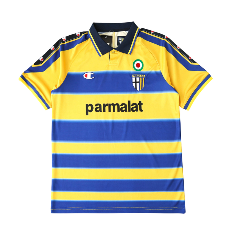 Camiseta retro de local del Parma I 99/00 para hombre, color azul y amarillo