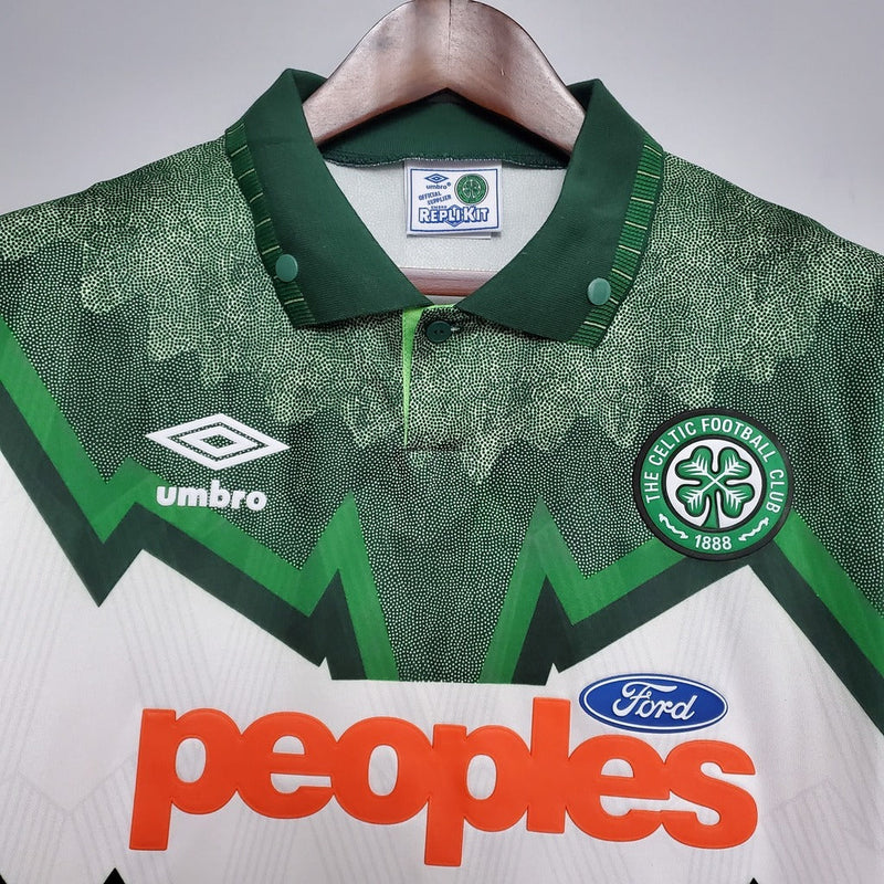 Camiseta retro de aficionado del Celtic 91/92 para hombre - Verde y blanco
