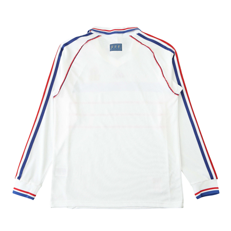 Camiseta retro de manga larga para hombre de la selección francesa visitante II - Blanca