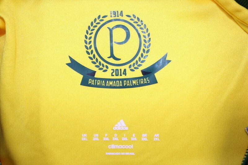 Camiseta retro de aficionado de la selección brasileña Palmeiras 2014 para hombre - Amarilla