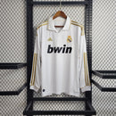Camiseta retro de manga larga para aficionado Adidas del Real Madrid I 11/12 para hombre - Blanca