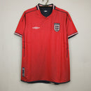Camiseta retro de aficionado de la selección inglesa visitante II 2002 para hombre - Blanca