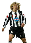 Camiseta retro de manga larga para aficionado de la Juventus Home I 02/03 para hombre - Blanco y negro